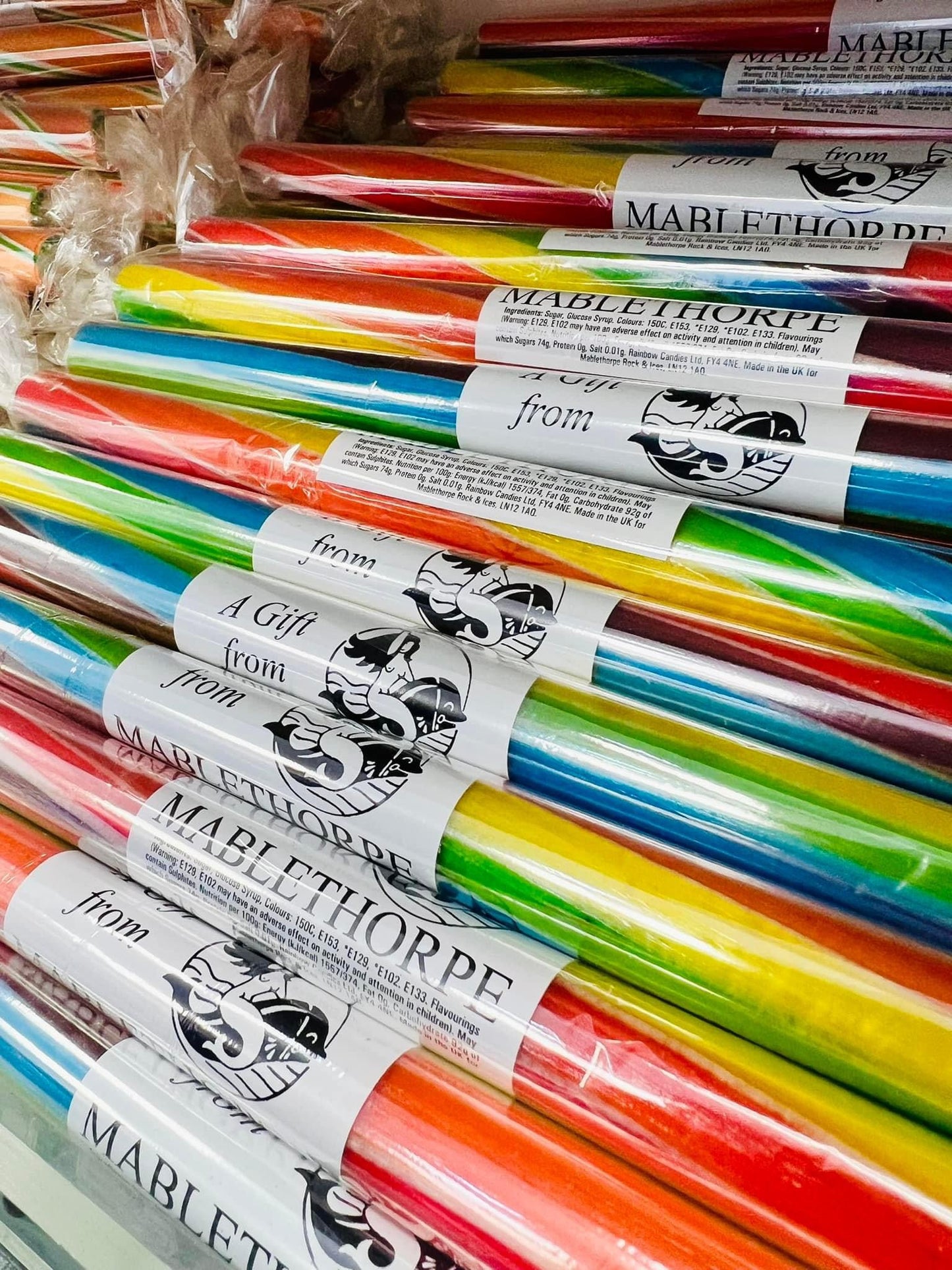 Individual Stick of Mablethorpe Rock - Choice of 3 flavours