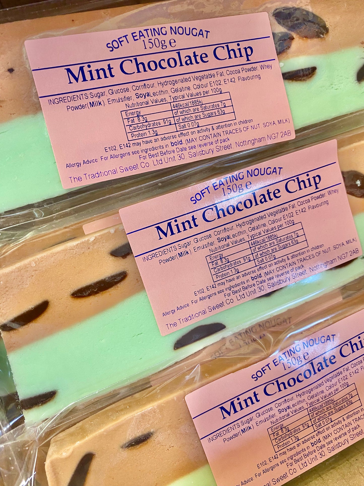Mint Choc Chip Nougat Bar 150g