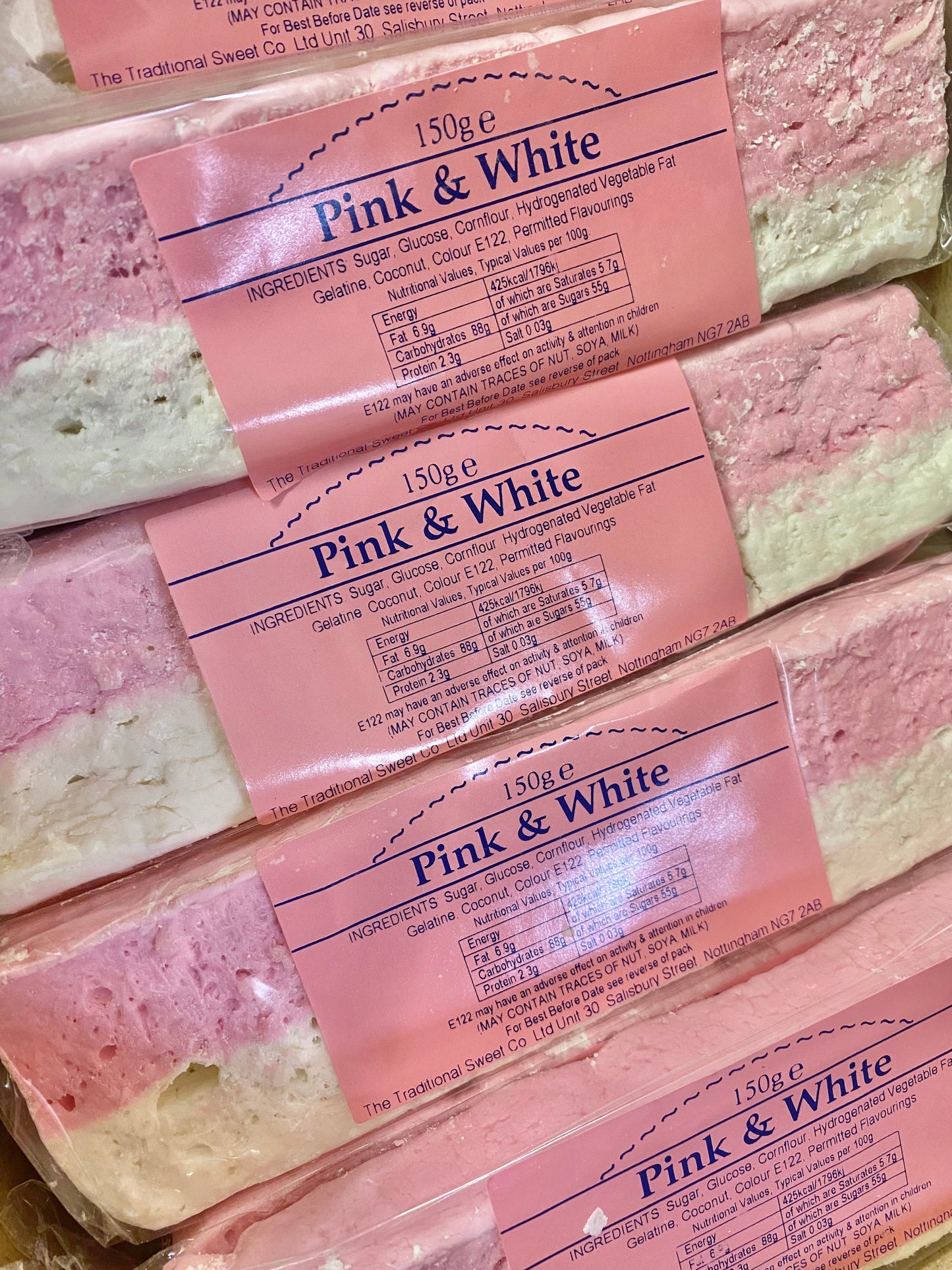 Pink & White Nougat Bar 150g