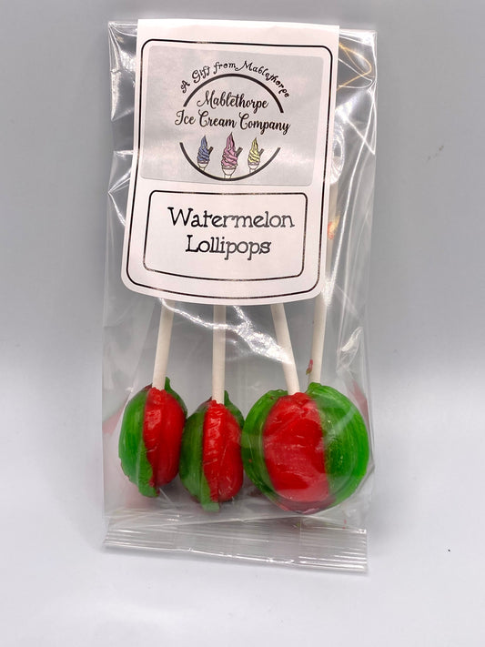 Watermelon lollipops